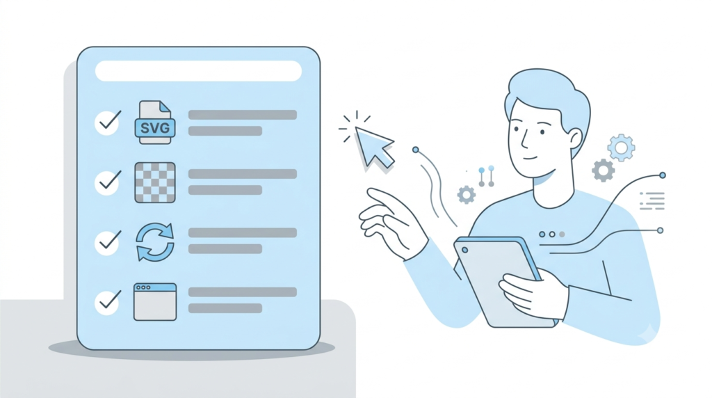 Checklist of what to look for in a free logo download website